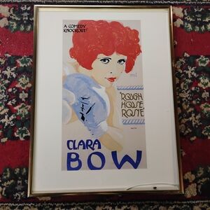 Rough House Rosie 1927 Silent Film Vintage Art Poster with Gold Frame